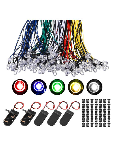 Kit de Luces LED 12V Riakrum 220 Pcs Multicolor 10 mm Kit de Luces LED 12V Riakrum 220 Pcs Multicolor 10 mm