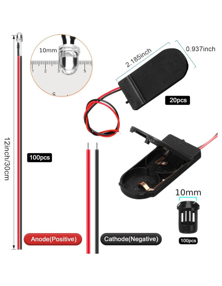 Kit de Luces LED 12V Riakrum 220 Pcs Multicolor 10 mm Kit de Luces LED 12V Riakrum 220 Pcs Multicolor 10 mm