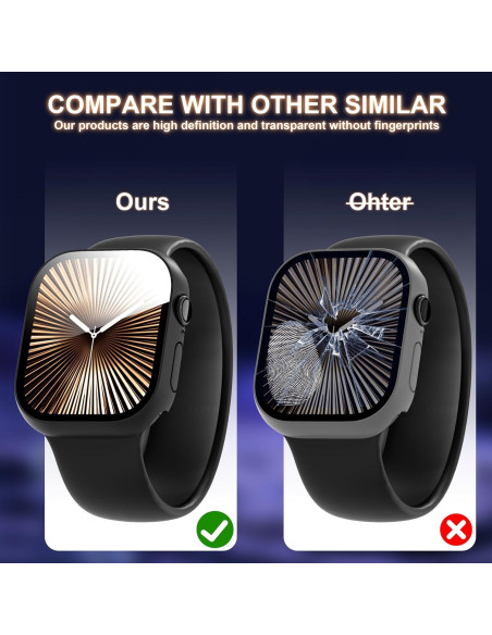 Paquete de 3 fundas para Apple Watch 40mm AIDOWU con vidrio templado Paquete de 3 fundas para Apple Watch 40mm AIDOWU con vidrio templado