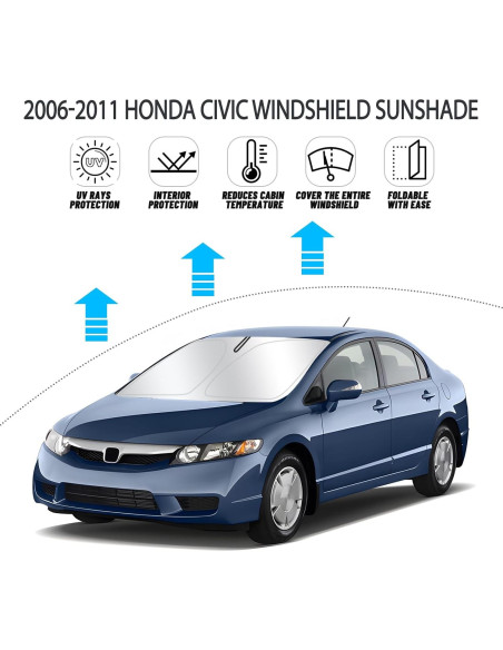 Protector Solar D-Lumina para Parabrisas Honda Civic 2006-2011 Protector Solar D-Lumina para Parabrisas Honda Civic 2006-2011
