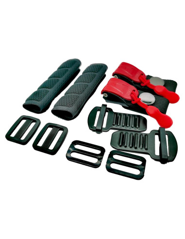 Kit de Hebilla de Liberación Rápida ZYRELYNX para Casco - Rojo Metal