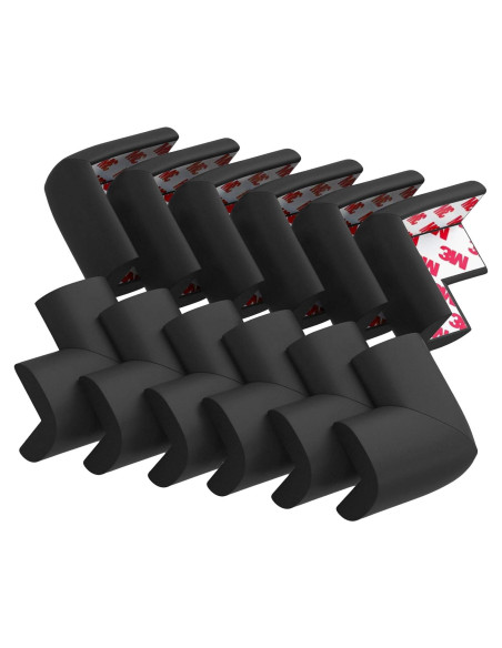 Paquete de 12 Protectores de Esquinas USfloatwishes Negro Paquete de 12 Protectores de Esquinas USfloatwishes Negro