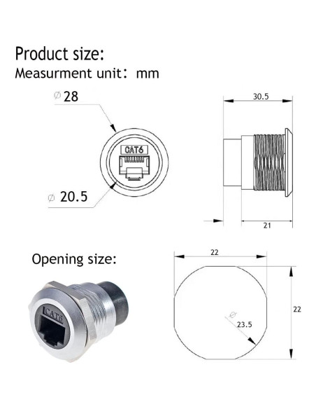 Acoplador RJ45 CAT6 PENGLIN 2PCS Femenino a Femenino Acoplador RJ45 CAT6 PENGLIN 2PCS Femenino a Femenino