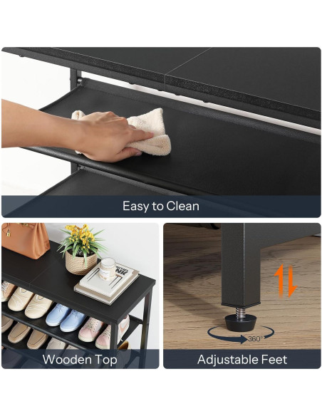 Estante para zapatos HOOBRO 4 niveles negro, organizador 12 pares Estante para zapatos HOOBRO 4 niveles negro, organizador 12 pares