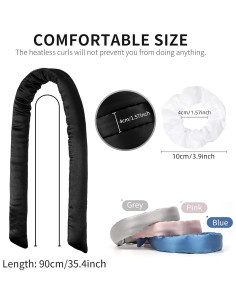 Rizador de Seda Sin Calor FANTASTIC HOUSE Negro - Diadema para Rizos 2