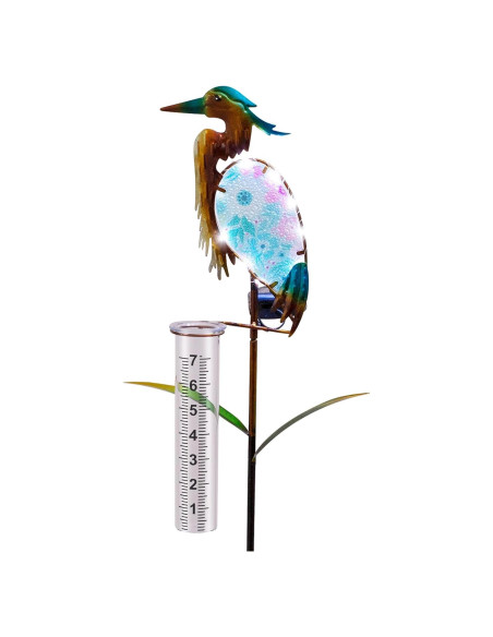 Medidor de Lluvia Solar Heron Azul 42" con Luces LED Medidor de Lluvia Solar Heron Azul 42" con Luces LED