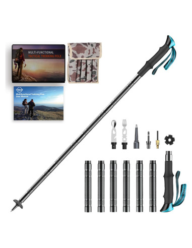Bastón de Caminata Táctico Yolid Ajustable 68-135cm 6-en-1