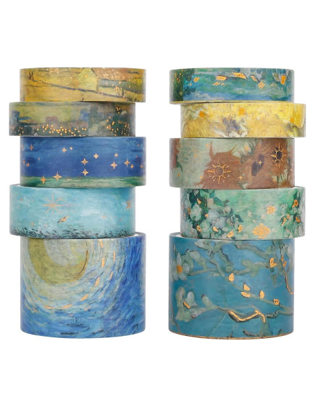 Cinta Washi Lychii Van Gogh Set 10 Rollos 10-30mm Vintage Cinta Washi Lychii Van Gogh Set 10 Rollos 10-30mm Vintage