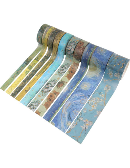 Cinta Washi Lychii Van Gogh Set 10 Rollos 10-30mm Vintage Cinta Washi Lychii Van Gogh Set 10 Rollos 10-30mm Vintage