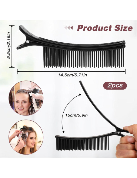 Clips para Cabello MOZEAT LENS 2 Pcs Profesionales Negro Clips para Cabello MOZEAT LENS 2 Pcs Profesionales Negro