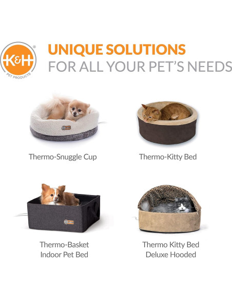 Cueva Térmica para Gatos K&H 43x38x33cm Gris Lavable Cueva Térmica para Gatos K&H 43x38x33cm Gris Lavable