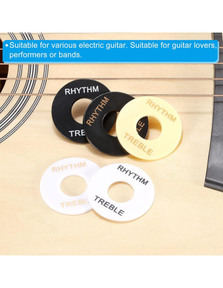 Placa de Arandela de Interruptor Guitarra Eléctrica MECCANIXITY 34mm Negro 2pcs Placa de Arandela de Interruptor Guitarra Eléctrica MECCANIXITY 34mm Negro 2pcs