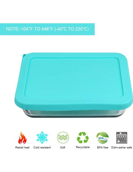 Cubiertas de Silicona Rectangulares 3 Tazas SOPHICO Menta 2 Pzas Cubiertas de Silicona Rectangulares 3 Tazas SOPHICO Menta 2 Pzas