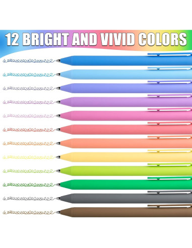 Bolígrafos de Gel Retráctiles Drawdart 12 Colores 0.7mm
