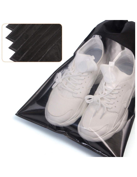 24 Bolsas de Zapatos Portátiles Organizador Negro 32x44 cm 24 Bolsas de Zapatos Portátiles Organizador Negro 32x44 cm