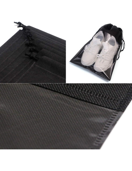 24 Bolsas de Zapatos Portátiles Organizador Negro 32x44 cm 24 Bolsas de Zapatos Portátiles Organizador Negro 32x44 cm