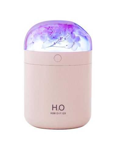 Humidificador Mini H2O Jialong Rosa con Luz LED y 3 Modos