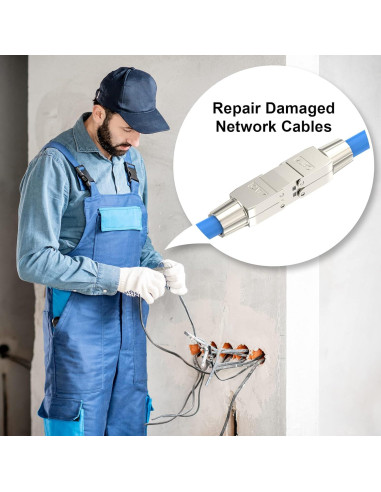 Acoplador RJ45 VCELINK sin herramientas, extensor Ethernet Cat7 2 unidades