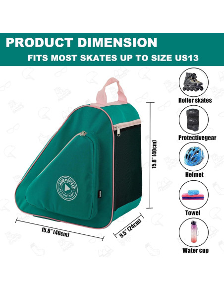 Bolsa de Patinaje HEXIFUL Hxfskb 20L Impermeable Verde/Rosa Bolsa de Patinaje HEXIFUL Hxfskb 20L Impermeable Verde/Rosa