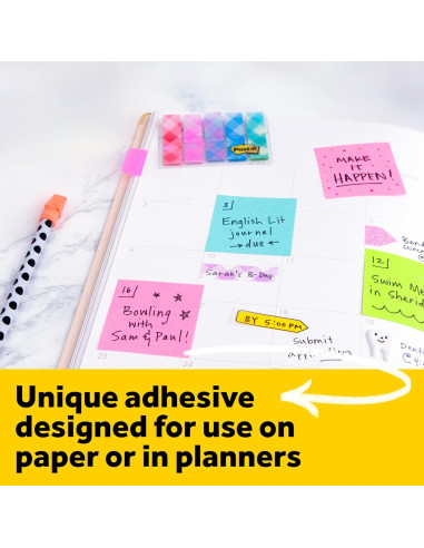 Cubo de Notas Adhesivas Post-it 4.8 cm x 4.8 cm, 3 Blocs, 400 Hojas