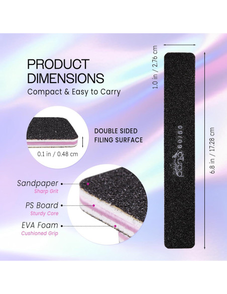 10 Piezas Lima de Uñas Doble Cara Jumbo PANA 60/60 Negra 10 Piezas Lima de Uñas Doble Cara Jumbo PANA 60/60 Negra