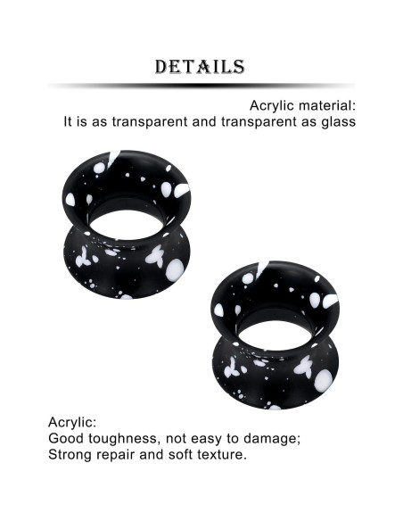 Tapones de Silicona Kridzisw 10G 50mm Doble Flare Negro Blanco Tapones de Silicona Kridzisw 10G 50mm Doble Flare Negro Blanco