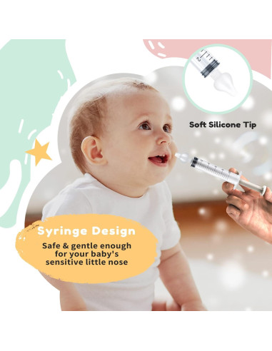 Irrigador Nasal para Bebé Aufisi 10ml 2 Piezas Silicona Segura