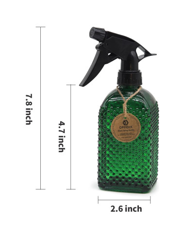 Pulverizador de Plantas OFFIDIX de Vidrio 400ml Verde Ajustable