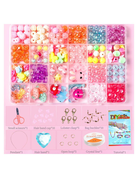Kit de Joyería DIY Jwxstore para Niñas - 450 Cuentas Coloridas Kit de Joyería DIY Jwxstore para Niñas - 450 Cuentas Coloridas