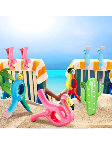 Clips para Toallas de Playa Sieral - 8 Pcs Estilo Múltiple