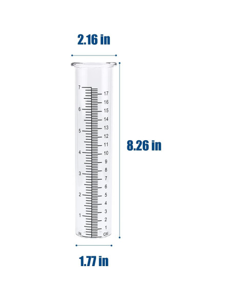 Tubo de Reemplazo de Vidrio para Pluviómetro QMET 17cm Tubo de Reemplazo de Vidrio para Pluviómetro QMET 17cm