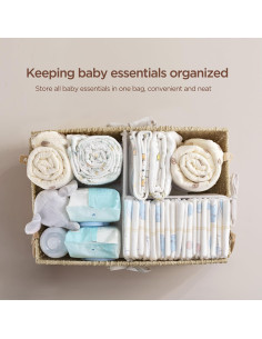 Organizador de Pañales HBlife Beige 33x23x18 cm Tejido a Mano 2