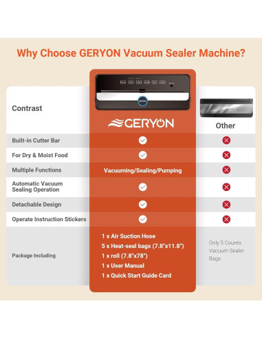Sellador al Vacío GERYON Automático con Cortador Integrado