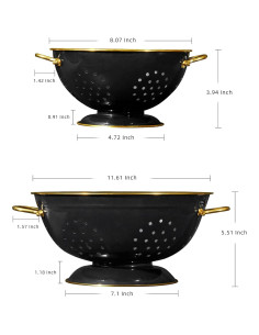 Set de Coladores de Metal BeFare 2 Piezas 3 y 5 Cuartos 2