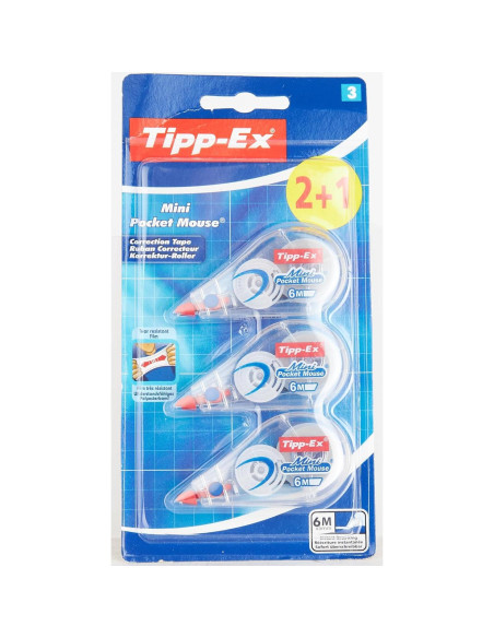 Cinta Correctora Tipp-Ex Mini Pocket Mouse - Paquete 2+1 Cinta Correctora Tipp-Ex Mini Pocket Mouse - Paquete 2+1