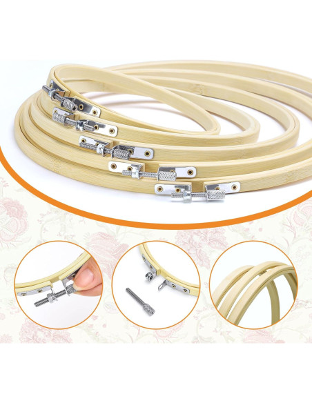 Set de 5 Aros de Bordado Cldamecy de Bambú 13-26 cm Set de 5 Aros de Bordado Cldamecy de Bambú 13-26 cm