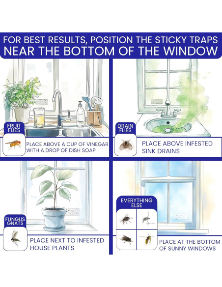 Trampas Pegajosas para Moscas BugBane 50 Unidades Transparentes Trampas Pegajosas para Moscas BugBane 50 Unidades Transparentes
