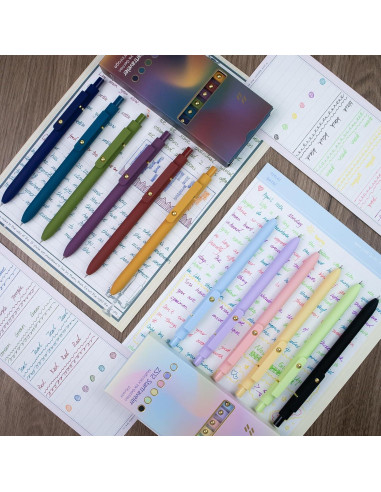 Set de 12 Bolígrafos de Gel YOXMJDB 0.5mm Multicolor