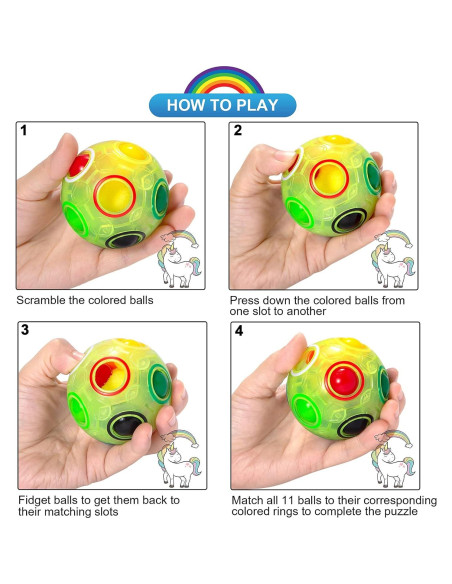 Bola de Rompecabezas Arcoíris Vdealen 7 cm - Juguete Fidget Bola de Rompecabezas Arcoíris Vdealen 7 cm - Juguete Fidget