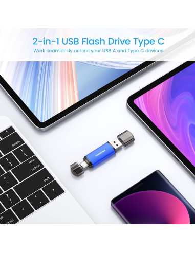 Unidad Flash USB 32GB Vansuny Doble Tipo-C y USB A OTG
