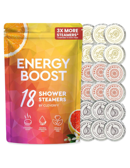 Vaporizadores de Ducha Aromaterapia Cleverfy - Aumento de Energía - 18 Tabletas Vaporizadores de Ducha Aromaterapia Cleverfy - Aumento de Energía - 18 Tabletas