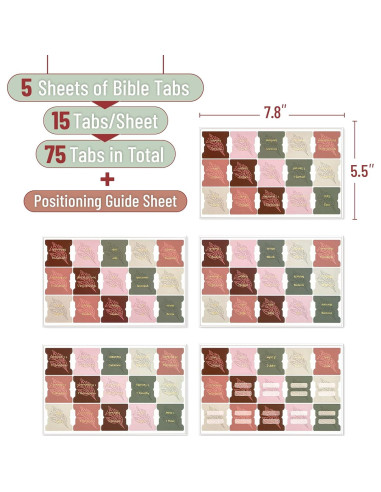 Etiquetas de Biblia Mr. Pen 75 Piezas Tierra Otoñal Laminadas