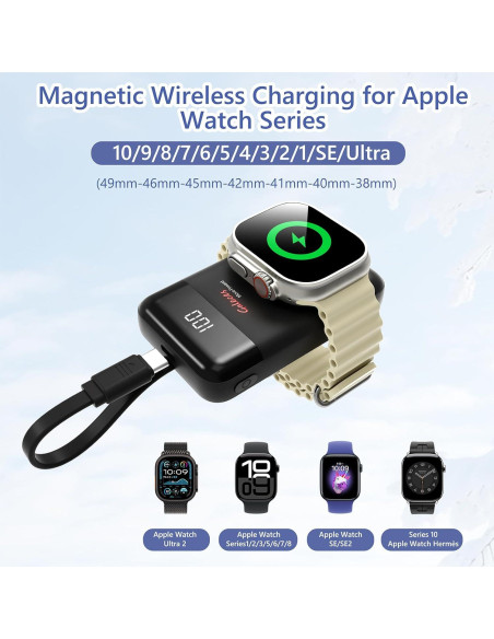 Cargador Portátil Magnético 3000mAh Galeces para Apple Watch Cargador Portátil Magnético 3000mAh Galeces para Apple Watch