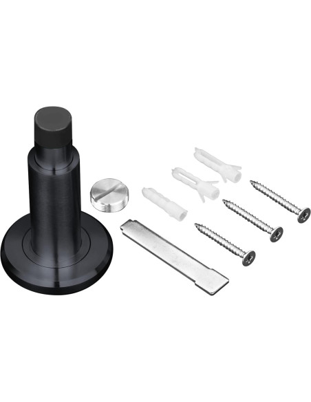 Tope de puerta ajustable Hommyzone acero inoxidable 304 negro Tope de puerta ajustable Hommyzone acero inoxidable 304 negro