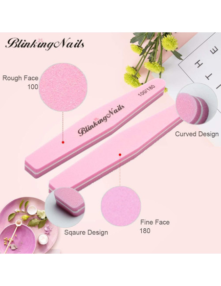Limas y Pulidores de Uñas BlinkingNails 100/180 Grano Paquete 10 Limas y Pulidores de Uñas BlinkingNails 100/180 Grano Paquete 10
