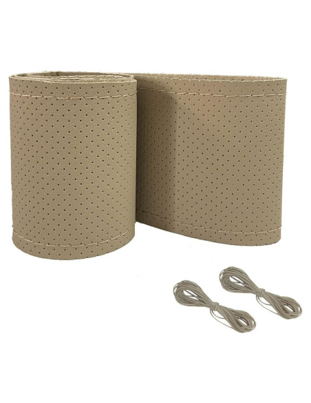Cubierta de Volante de Coche Onerbuy Beige 38cm DIY Cuero Cubierta de Volante de Coche Onerbuy Beige 38cm DIY Cuero