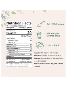 Polvo de Kelp Orgánico Micro Ingredients 0.91kg - Rico en Yodo 2