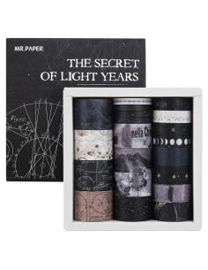 Juego de Cinta Washi Dizdkizd 20 Rollos Negro 5-25mm para Manualidades