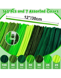 Limpiapipas verdes Yalumo 360 piezas 30 cm manualidades 2