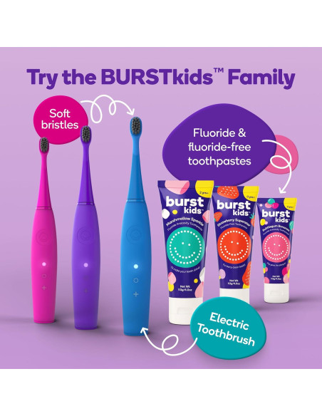 Cepillo de dientes eléctrico BURSTkids azul para niños 3+ Cepillo de dientes eléctrico BURSTkids azul para niños 3+